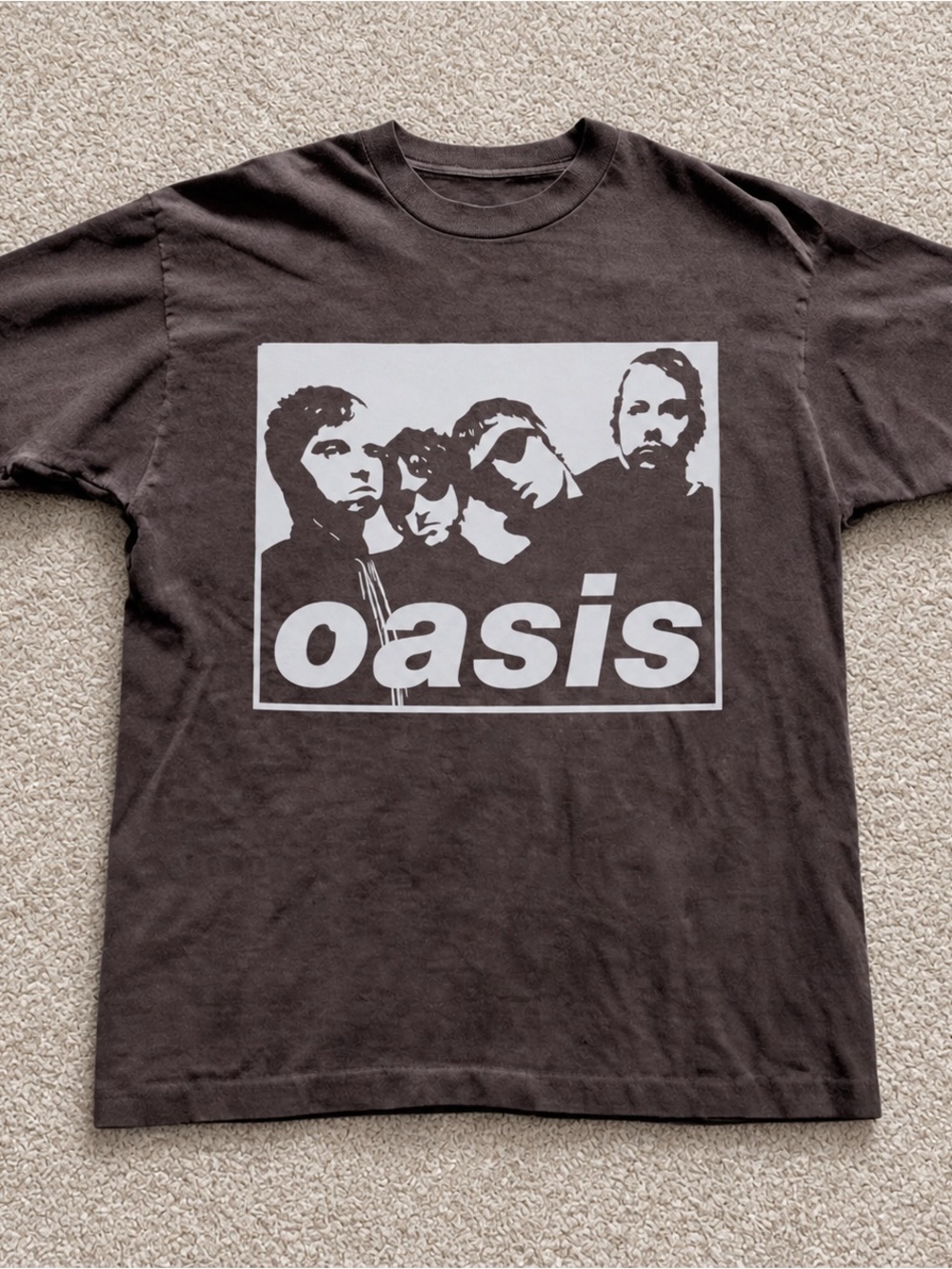 Gildan Brown Tee with White Oasis Portrait Graphic